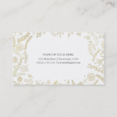 Gold Floral Blätter Rustikale Hochzeit botanisch Visitenkarte (Rückseite)