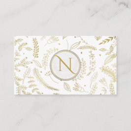 Gold Floral Blätter Rustikale Hochzeit botanisch Visitenkarte