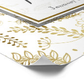Gold Floral Blätter Rustikales Hochzeitsbanner Poster (Ecke)