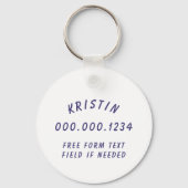 Gold Floral Blue Rooster Farmhouse Schlüsselanhänger (Rückseite)