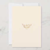Gold Floral Blüh Hochzeitseinladung Einladung (Rückseite)