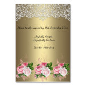 Gold Floral Bouquet Lace UAWG Tischnummer (Rückseite)