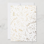 Gold Floral Bouquet Weißes Probe Abendessen Einladung (Rückseite)