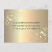 Gold Floral Brautparty Dankeschön Karte (Rückseite)