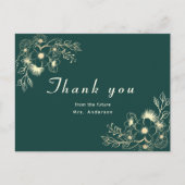 Gold Floral Brautparty Dankeschön Karte (Vorderseite)