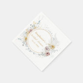 Gold Floral Brautparty Serviette (Ecke)