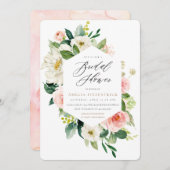 Gold Floral Bridal Dusche Einladung Girl (Vorne/Hinten)