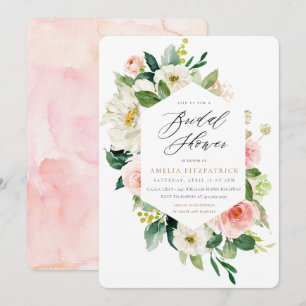 Gold Floral Bridal Dusche Einladung Girl