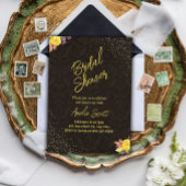 Gold Floral Bridal Dusche Einladungen