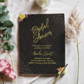 Gold Floral Bridal Dusche Einladungen