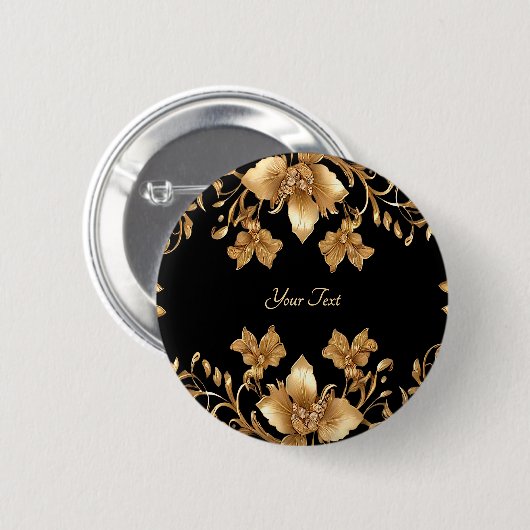 Gold Floral Button (Vorne & Hinten)