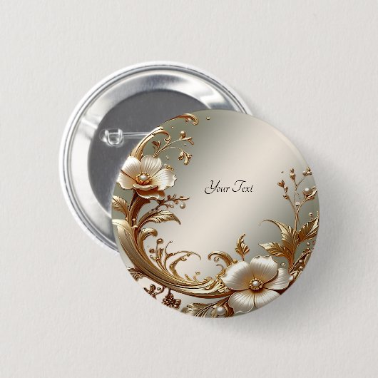 Gold Floral Button (Vorne & Hinten)