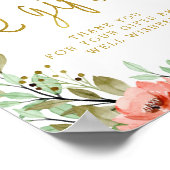 Gold Floral Cards & Gifts Brautparty-Zeichen Poster (Ecke)