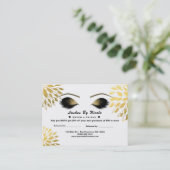 Gold Floral Chic Eyelashes Empfehlungskarte (Stehend Vorderseite)