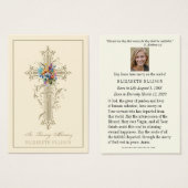 Gold Floral Cross Religious Beerdigung Beerdigungs (Vorne & Hinten)