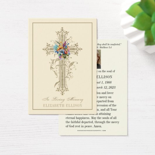 Gold Floral Cross Religious Beerdigung Beerdigungs (Schreibtisch)