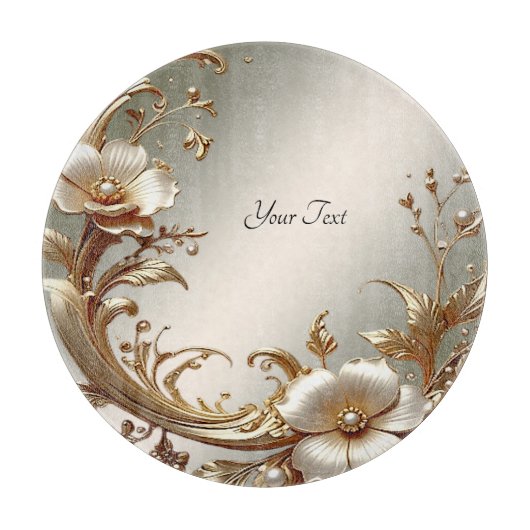 Gold Floral Cutting Board Schneidebrett (Vorderseite)
