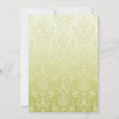 Gold Floral Damask 50. Hochzeitstag Einladung (Rückseite)