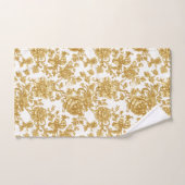 Gold Floral Damask Peony Rose Badhandtuch Set (Handtuch)
