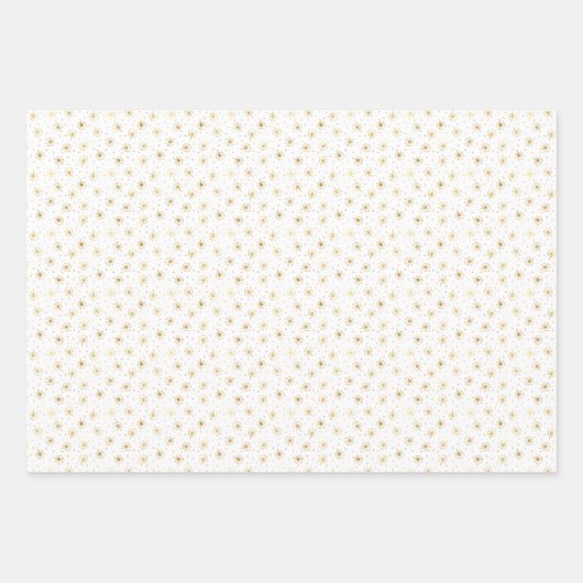 Gold Floral Dandelion Geschenkpapier Set (Vorderseite 3)