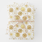 Gold Floral Dandelion Geschenkpapier Set (Beispiel)