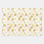 Gold Floral Dandelion Geschenkpapier Set (Vorderseite)