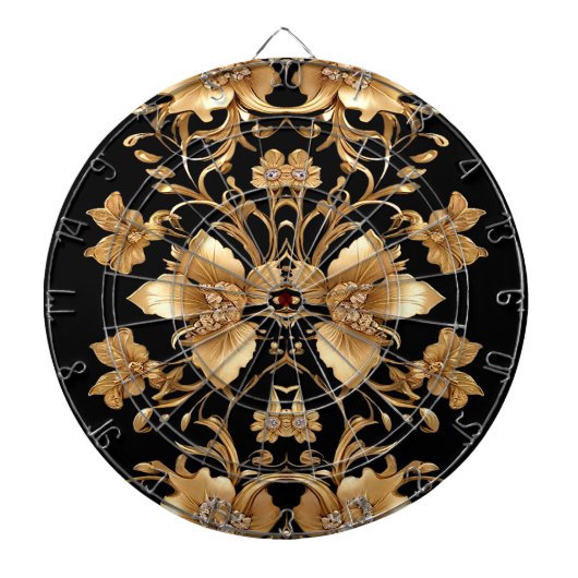 Gold Floral Dartboard Dartscheibe (vorne)