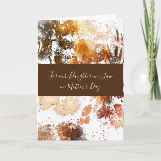 Gold Floral Daughter-in-Law Mother's Day Card Karte (Vorderseite)
