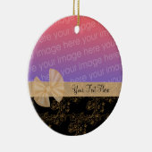 Gold Floral Design Band Foto Ornament (Rechts)