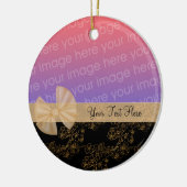 Gold Floral Design Band Foto Ornament (Links)