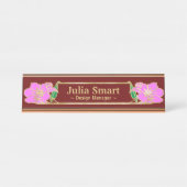 Gold Floral Design mit Frame Desk Name Plate Schreibtischnamensplakette (Vorderseite )
