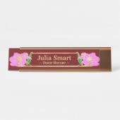 Gold Floral Design mit Frame Desk Name Plate Schreibtischnamensplakette (Vorderseite )