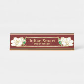 Gold Floral Design mit Frame Desk Name Plate Schreibtischnamensplakette (Vorderseite )