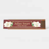 Gold Floral Design mit Frame Desk Name Plate Schreibtischnamensplakette (Vorderseite )
