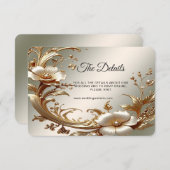 Gold Floral Detail Begleitkarte (Vorne/Hinten)