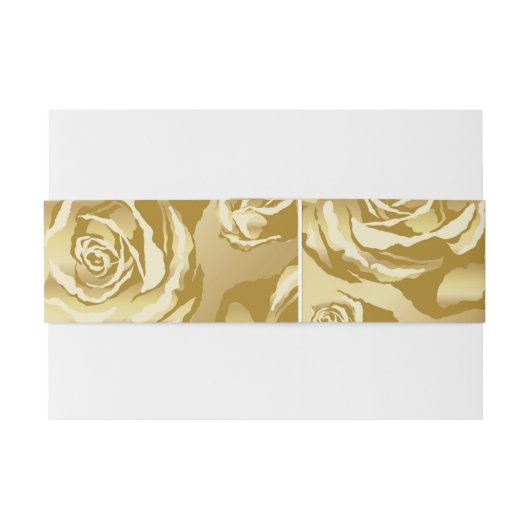 Gold Floral Einladung Bauchband Einladungsbanderole (Rückseitenbeispiel)
