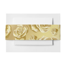 Gold Floral Einladung Bauchband
