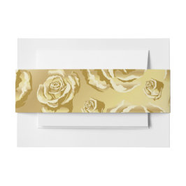 Gold Floral Einladung Bauchband Einladungsbanderole