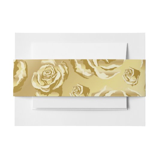 Gold Floral Einladung Bauchband Einladungsbanderole (Vorderseite Beispiel)