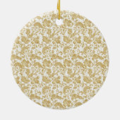 Gold Floral Elegance 50. Hochzeitstag Keramikornament (Hinten)