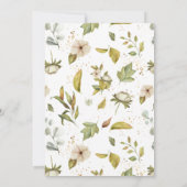 Gold Floral | Elegant Eukalyptus Greenerity Weddin Einladung (Rückseite)