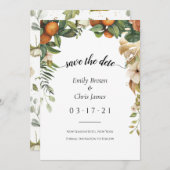 Gold Floral | Elegant Eukalyptus Greenery Save The Date (Vorne/Hinten)