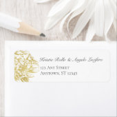 Gold Floral Elegant Wedding Return Label (Insitu)