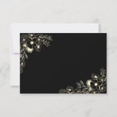 Gold Floral Elegant Wedding RSVP Card (Rückseite)