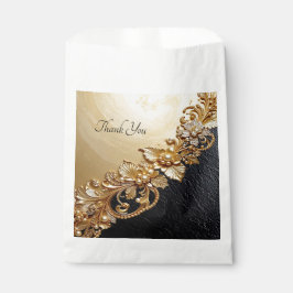 Gold Floral Embellishments Favor Bag Geschenktütchen