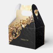 Gold Floral Embellishments Favor Box Geschenkschachtel (Rückseite)