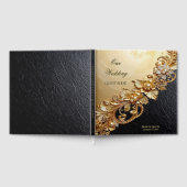 Gold Floral Embellishments Guest Book Gästebuch (Voll)