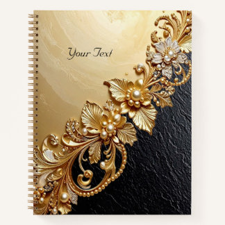 Gold Floral Embellishments Notebook Notizblock