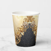 Gold Floral Embellishments Paper Cups Pappbecher (Rückseite)