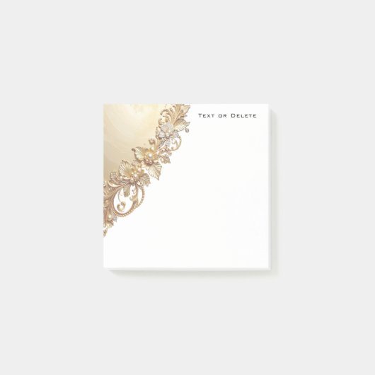 Gold Floral Embellishments Post it Notes Post-it Klebezettel (Vorderseite)